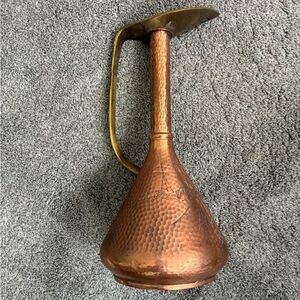 Vintage Oppenheim etched brass pitcher hand made in Israel